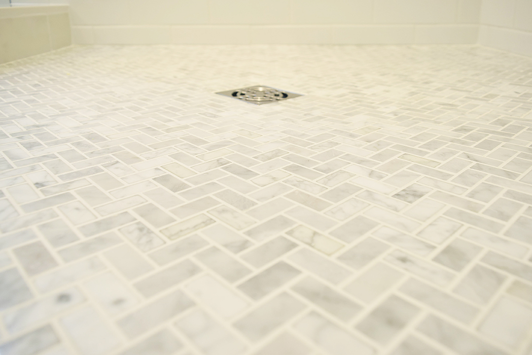 gorgeous marble shower floor