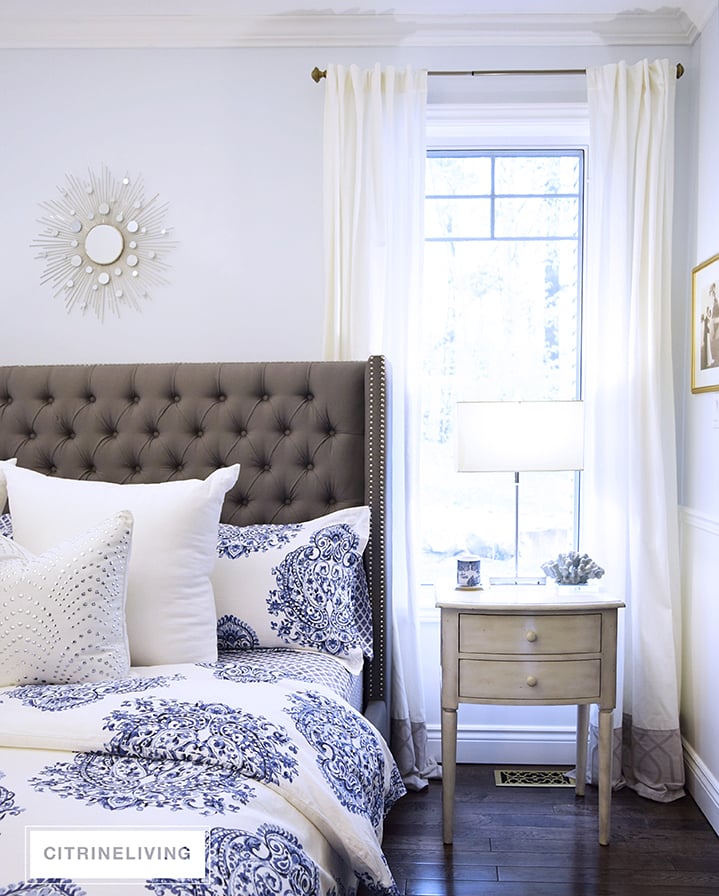 Blue & White Bedding & 7 Tips for the Perfectly Layered Bed! - Kelley Nan