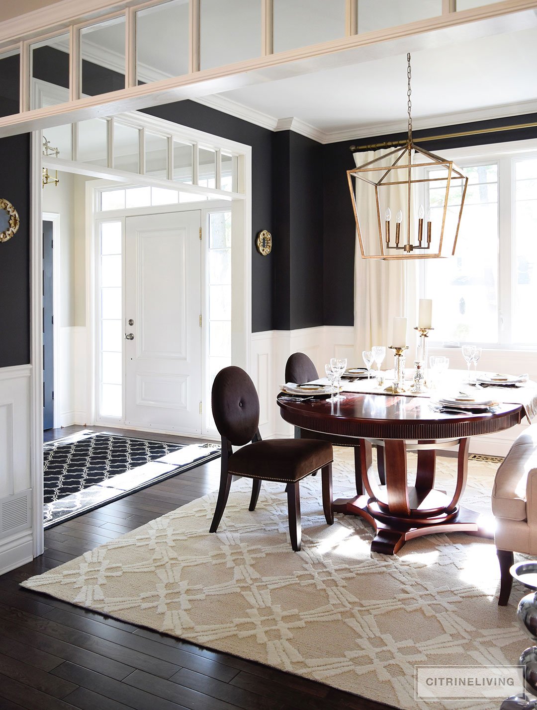 dining-room-entryway-graphic-rug-open-concept