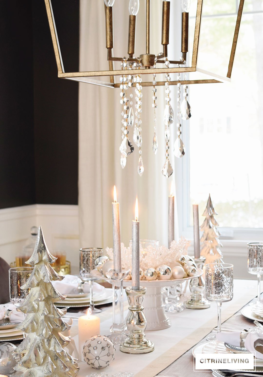 January Inspiration: Elegant Silver and White Winter Tablescape