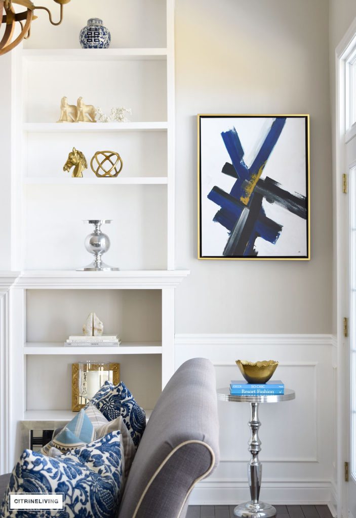 Make a strong statement in your home with bold, graphic modern art for a fresh, crisp approach.