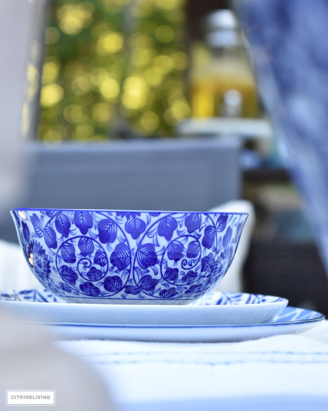 A mix of blue and white pattern on your table creates a refreshing and elegant setting for guests for Summer entertaining or any season.