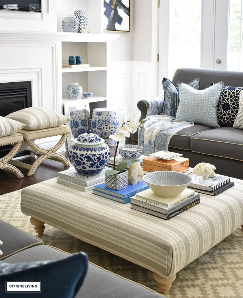 Make a style statement on your coffee table with stacks of books, decorative boxes and beautiful objects that you love.