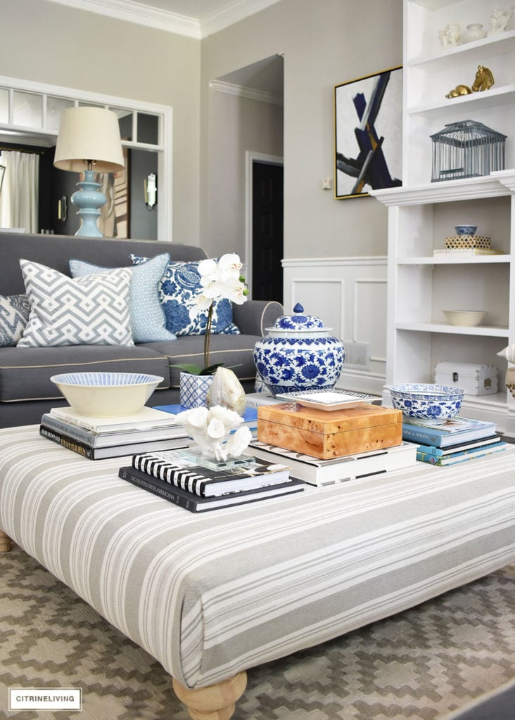 Make a style statement on your coffee table with stacks of books, decorative boxes and beautiful objects that you love.