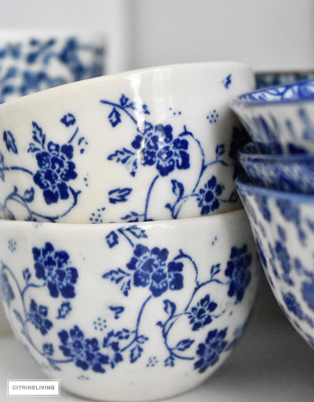 A beautiful collection of blue and white ginger jars, vases, bowls and dishes can be showcased and used anywhere throughout your home. Pair it with any color scheme and use it through any season of the year - this timeless classic will never go out of style!