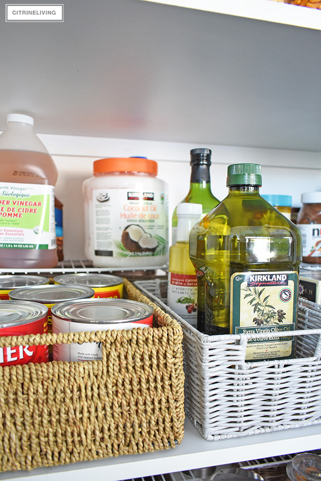 An organized kitchen pantry that went from chaotic, cluttered, messy and overwhelming to streamlined, paired-down and perfectly organized - all under $300!