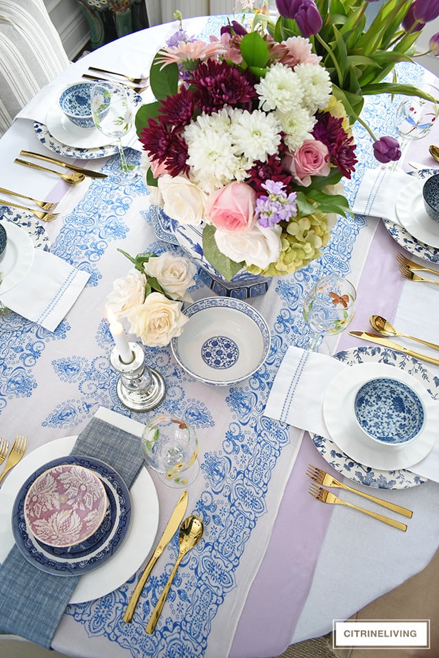 Lavender and White Easter Tablescape - Home With Holly J