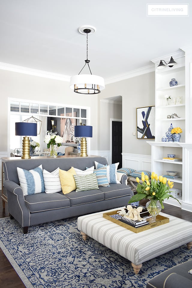 Blue and Yellow Living Room Decorating Ideas