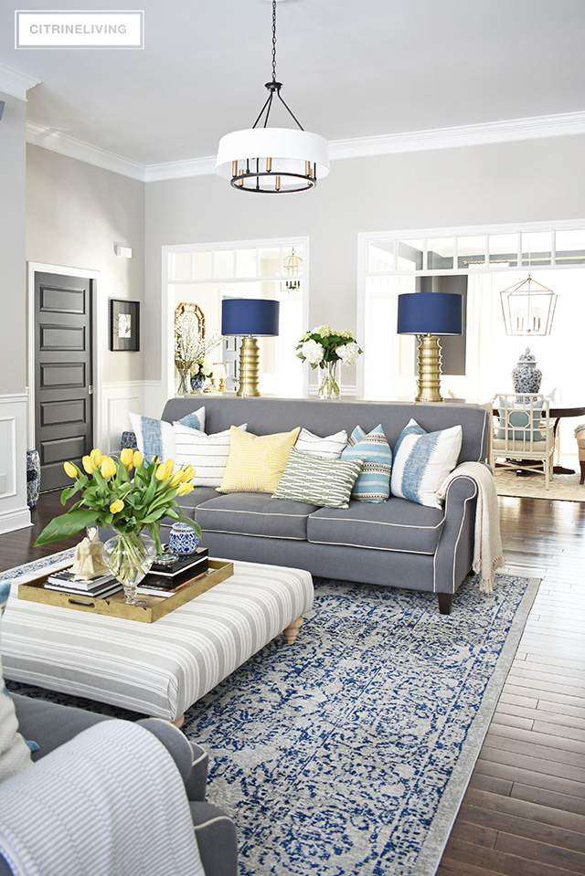 SPRING HOME TOUR WITH VIBRANT YELLOWS AND PRETTY BLUES