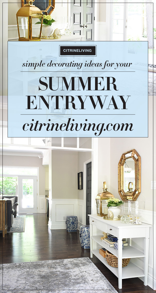 Use these simple summer decorating ideas to create a casual and elegant look in your entryway this season - just a few quick changes and you'll have the perfect summer look.