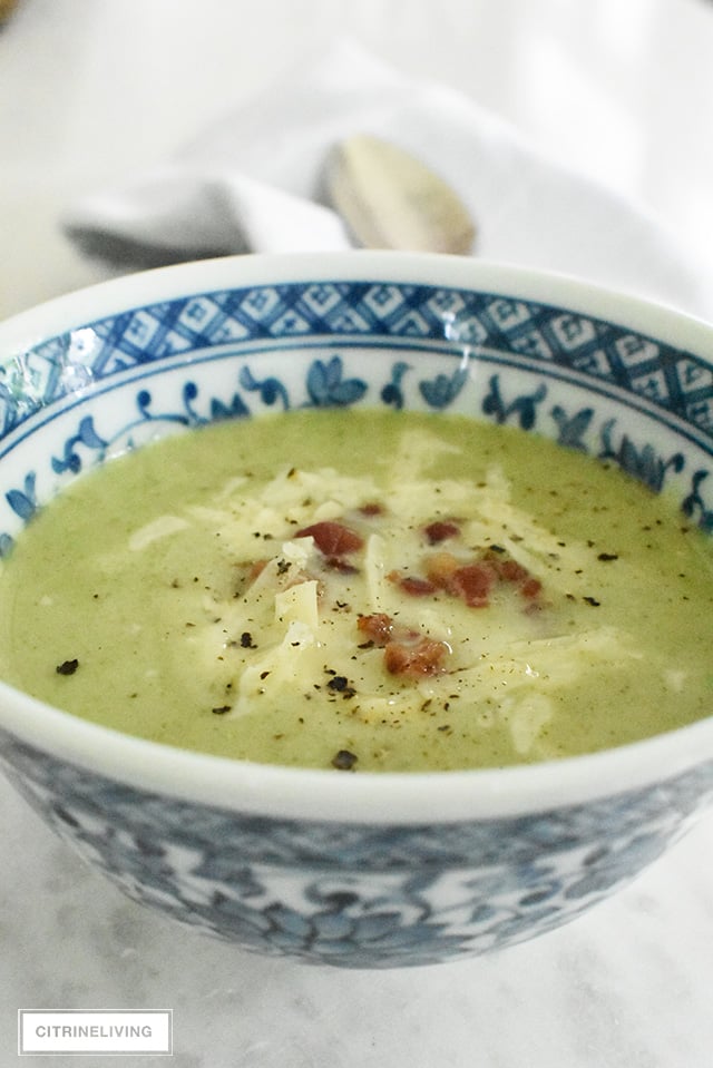 This twenty minute cream of broccoli soup is so simple and absolutlely delicious! Perfect for lunch, or a quick dinner everyone in your family will love!