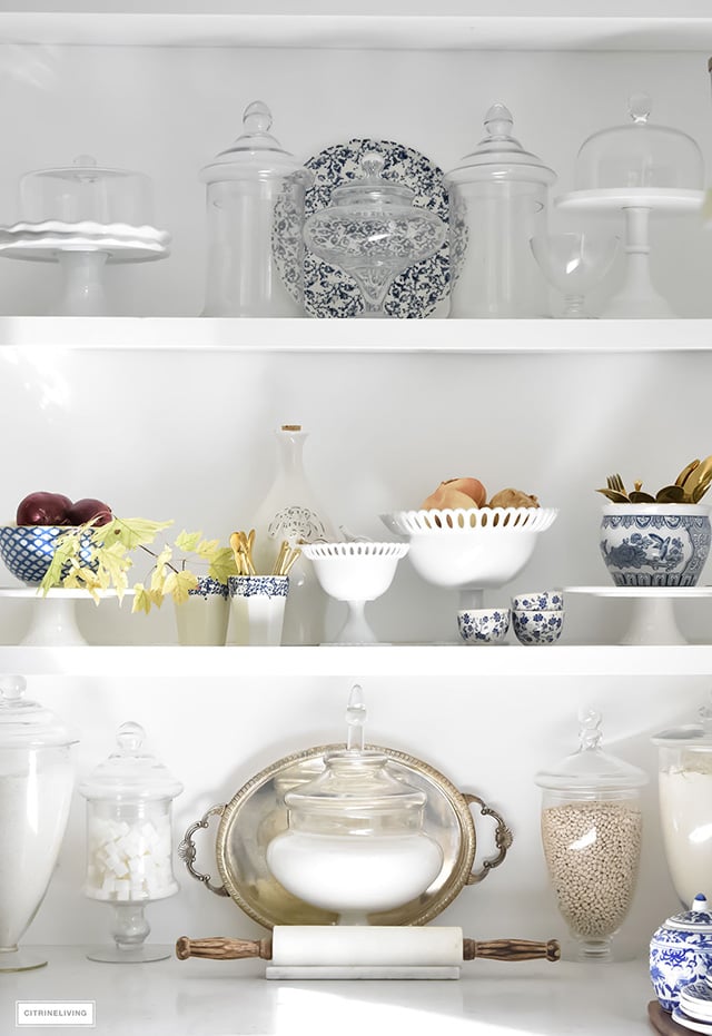 Kitchen shelving styling ideas.