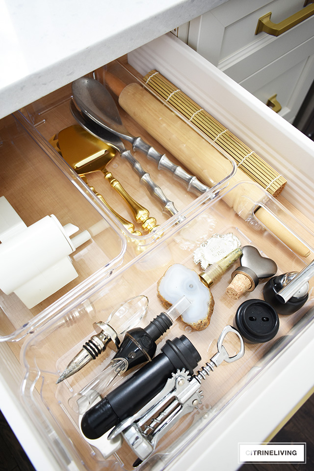 organized kitchenware drawer