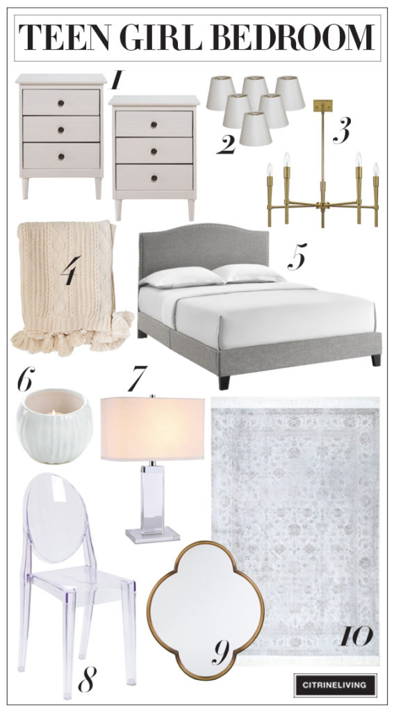 TEEN GIRL BEDROOM DESIGN BOARD - CITRINELIVING