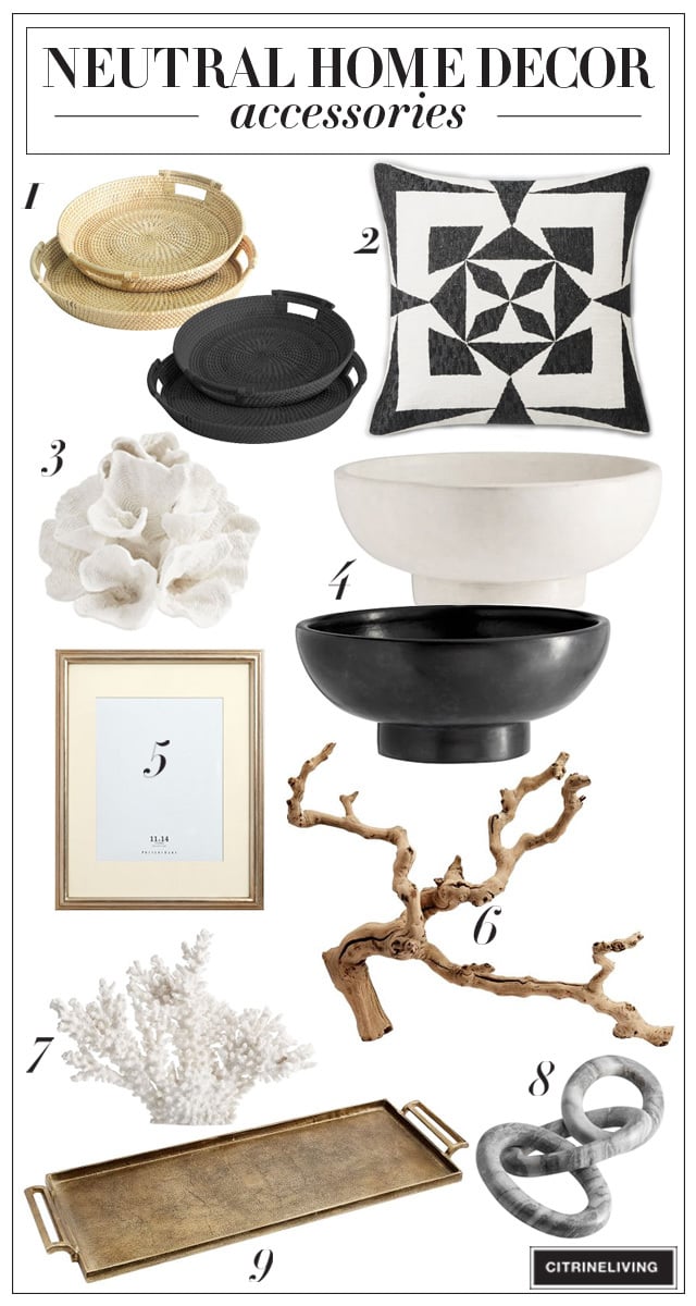 Neutral home decor accessories for winter