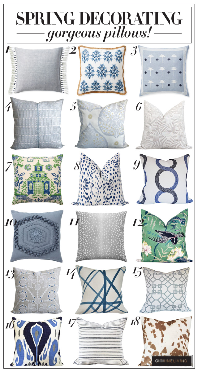 SPRING DECORATING WITH GORGEOUS PILLOWS