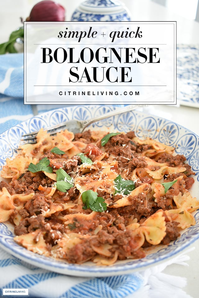 SIMPLE + QUICK BOLOGNESE SAUCE - CITRINELIVING