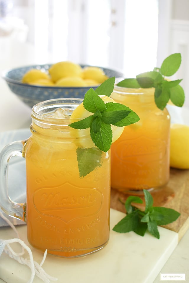 Sweet iced tea with lemon recipe