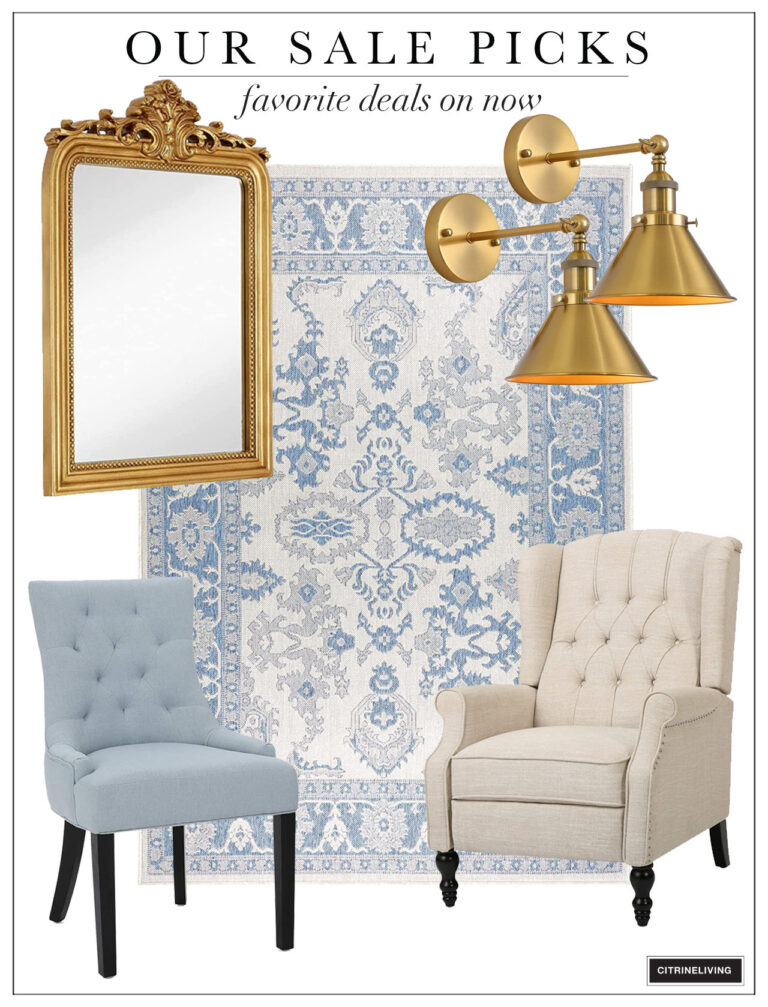 Blue and gold home decor from Amazon
