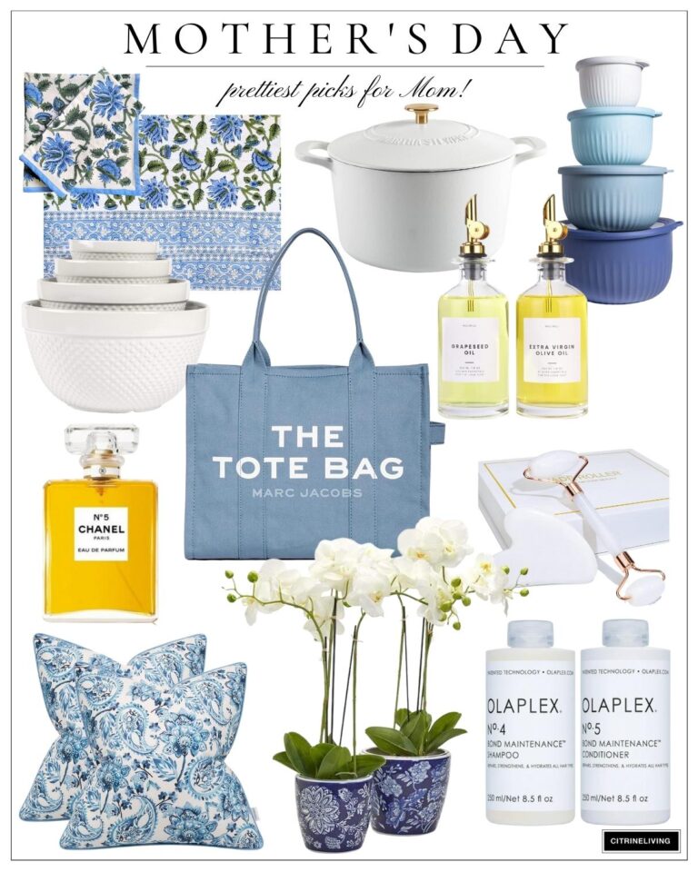 Blue and white Mother's Day gift ideas