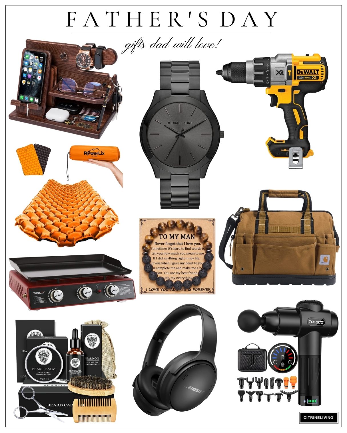 Father's Day gift ideas all from Amazon.