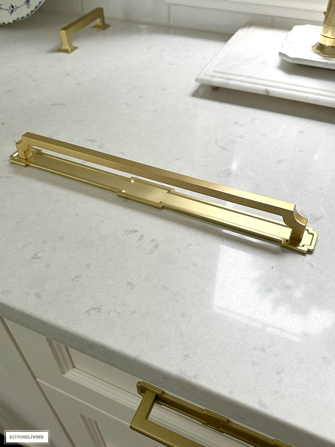 12 inch brass pull and backplate
