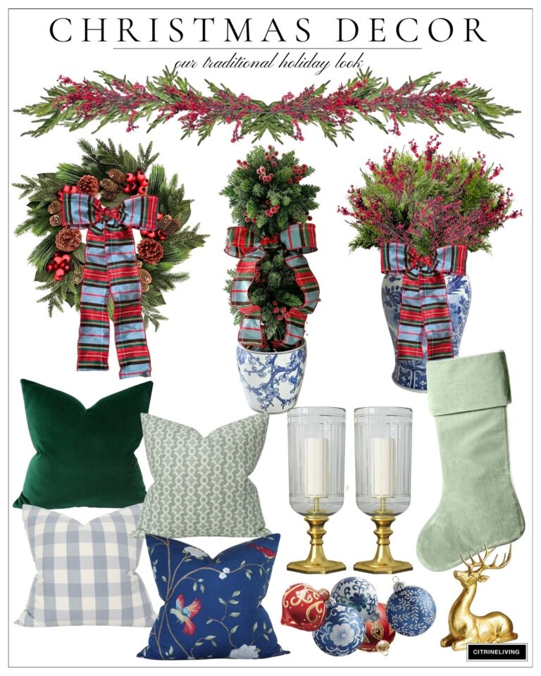 OUR CHRISTMAS DECOR: A TRADITIONAL THEME WITH CLASSIC PLAID + CHINOISERIE