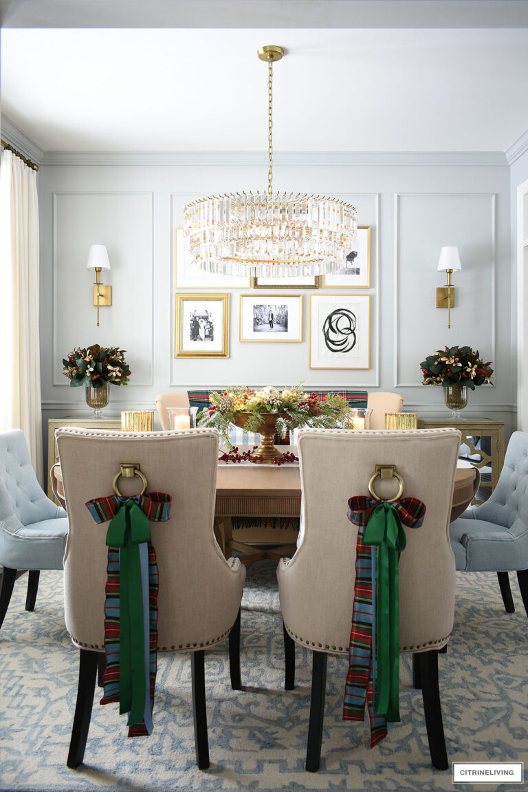 Classic Christmas Decor in our Dining Room | CitrineLiving