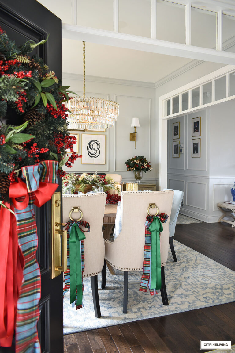 Classic Christmas Decor in our Dining Room | CitrineLiving