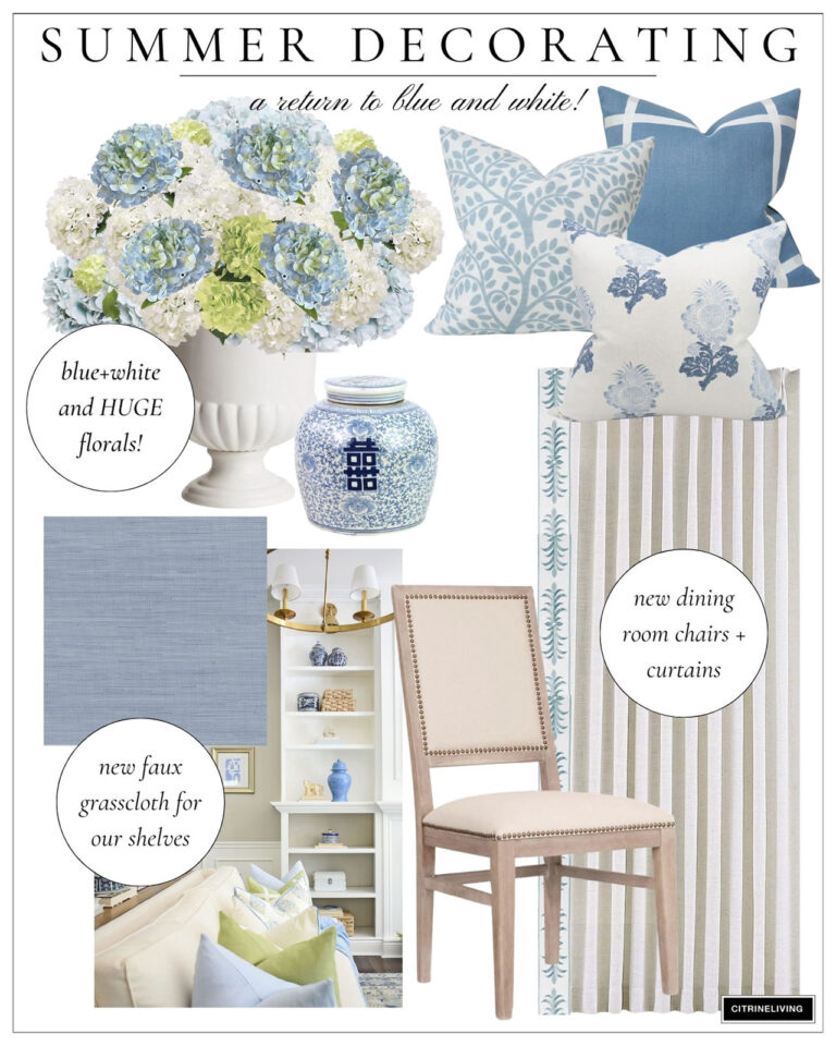 SUMMER DECORATING: A RETURN TO BLUE AND WHITE!