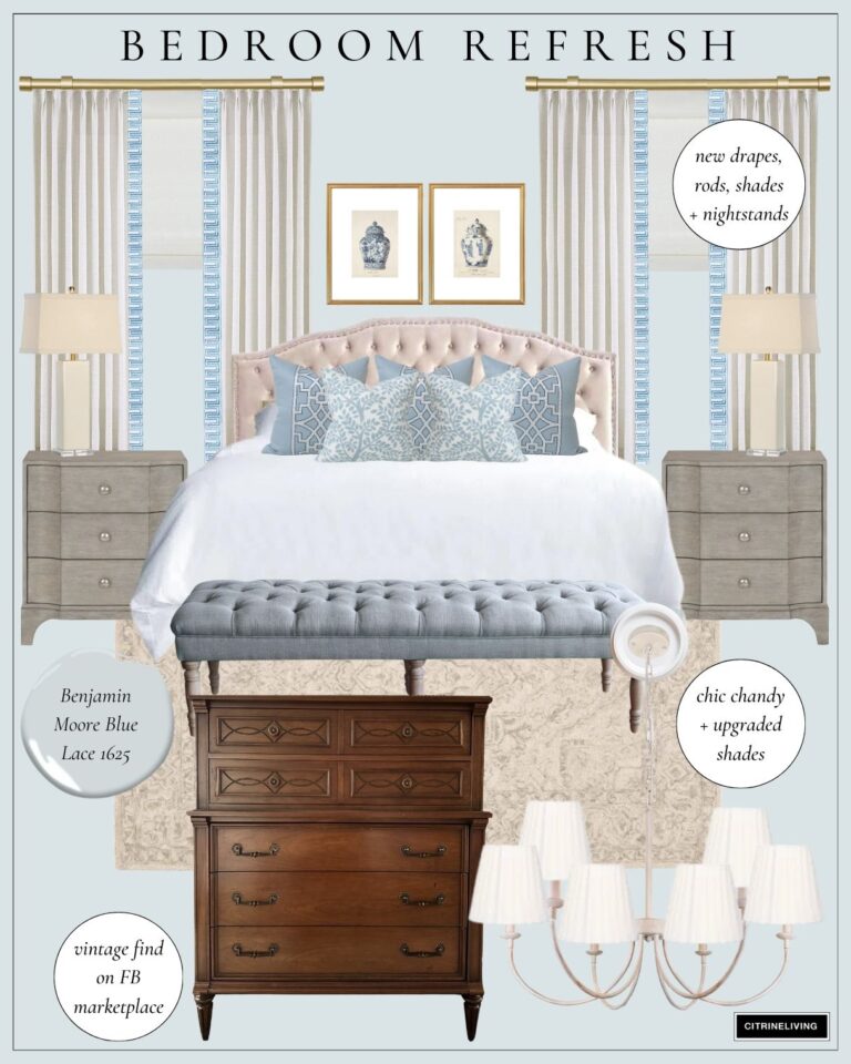 OUR BEDROOM REFRESH DESIGN BOARD: A CHIC, TIMELESS EUROPEAN LOOK