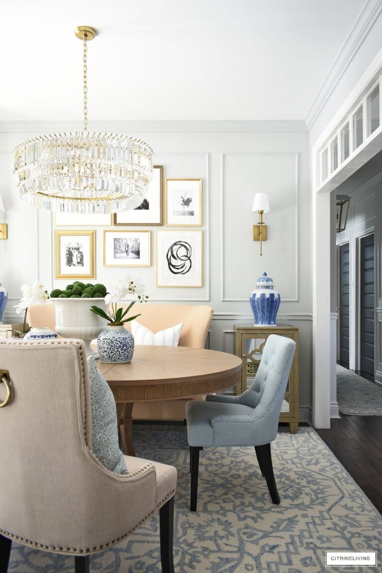 BRICK WALLPAPER, MAKING TULIPS LAST LONGER, DIY MOSS BOWLS, GREEN PAINT COLORS AND SPRING DINING ROOM DECOR