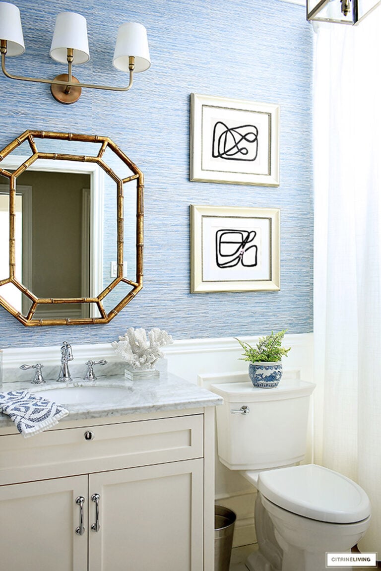 FALL DECORATING IDEAS PLUS A 4 WEEK PLANNING GUIDE, A COASTAL CHIC BATHROOM, DIY PLAID WALL, ADDING ROPE TO A SWING BED