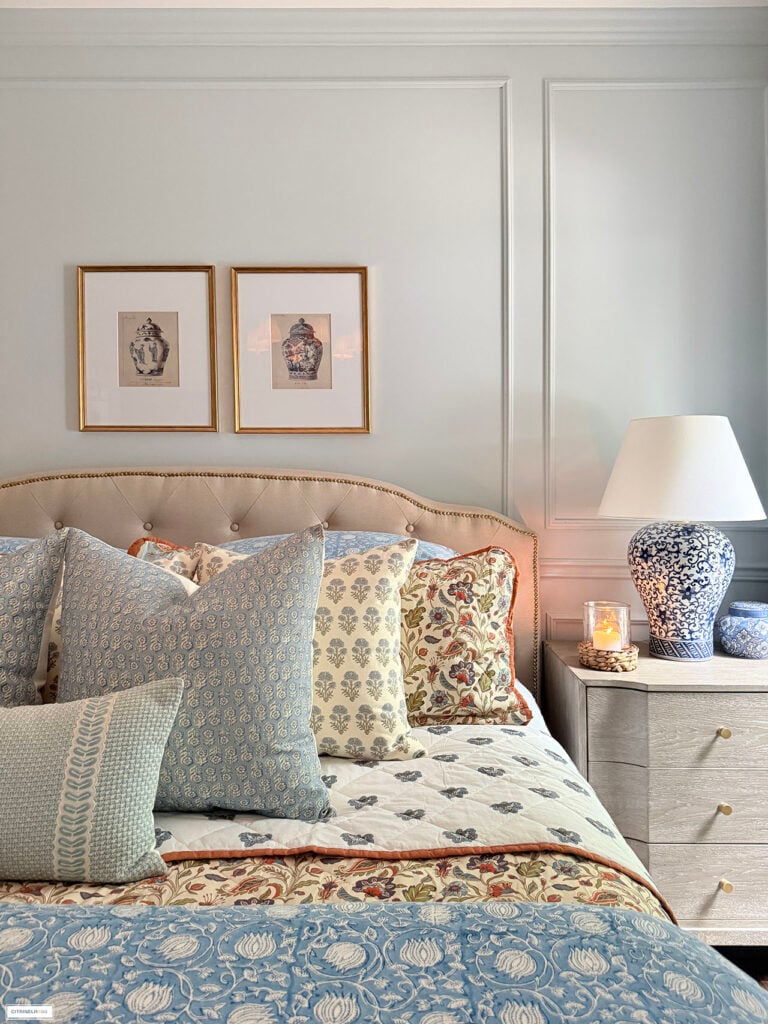 DELICIOUS FIG CAKE, DECORATING A SMALL ROOM, FALL MANTEL IDEAS, A DOUGH BOWL CENTERPIECE AND A CHIC FALL BEDROOM