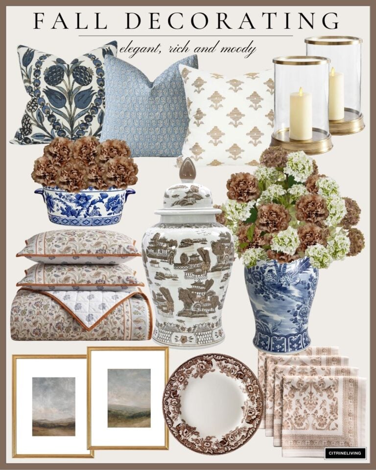 FALL DECORATING INSPIRATION: RICH BROWNS AND MOODY BLUES